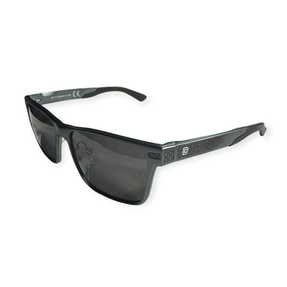 DUCO 8207 Gray Polarized Sunglasses Carbon Fiber Frame Made in Italy 135mm‎